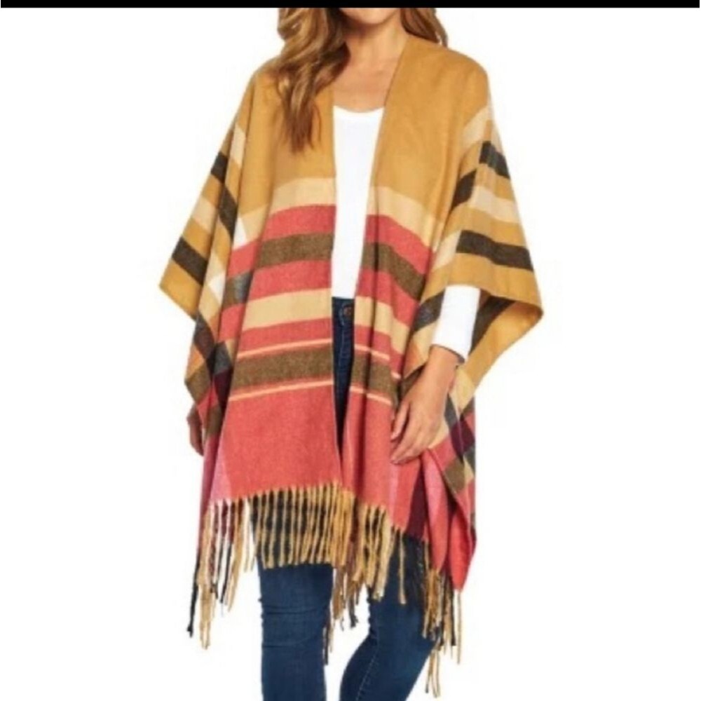NWT Woolrich Southwestern Fringe Blanket Wrap Poncho